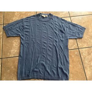 Pronto Uomo M Silk Blend Knit Top Blouse Blue